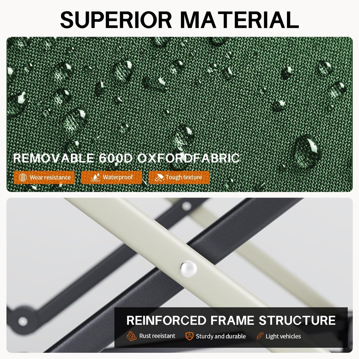 Wagons Carts Foldable, Wagon with Table Top,Beach Wagon with Big Wheels for Sand,Camping Sports Garden Beach Grocery（Green）