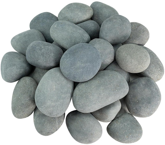 Large River Rocks, 20lbs Aquarium Rocks, 3-4 Inch Black Pebbles for Indoor Plants, Natural Stones for Landscaping Garden Paving Plant Rocks Crafting Walkways