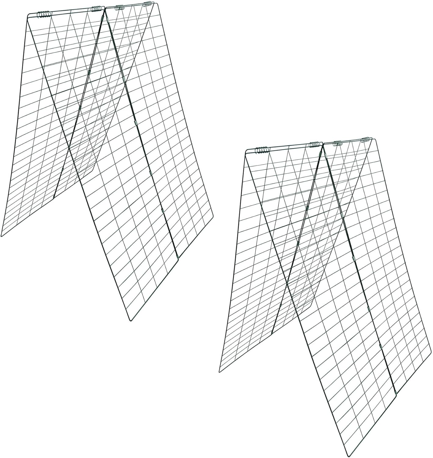 Garden Cucumber Trellis A-Frame Folding Plant Trellis 48 Inch by 34 Inch for Climbing Vegetables Flowers Green 2 Pack with Clips,Cable Ties and Ground Stakes