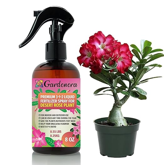 Proffesional Desert Rose Spray Fertilizer Mist for Home Gardening | 3-1-2 Gentle Blend Mist for Healthy Leaves & Growth | Essential Nutrients for Desert Rose - 8oz