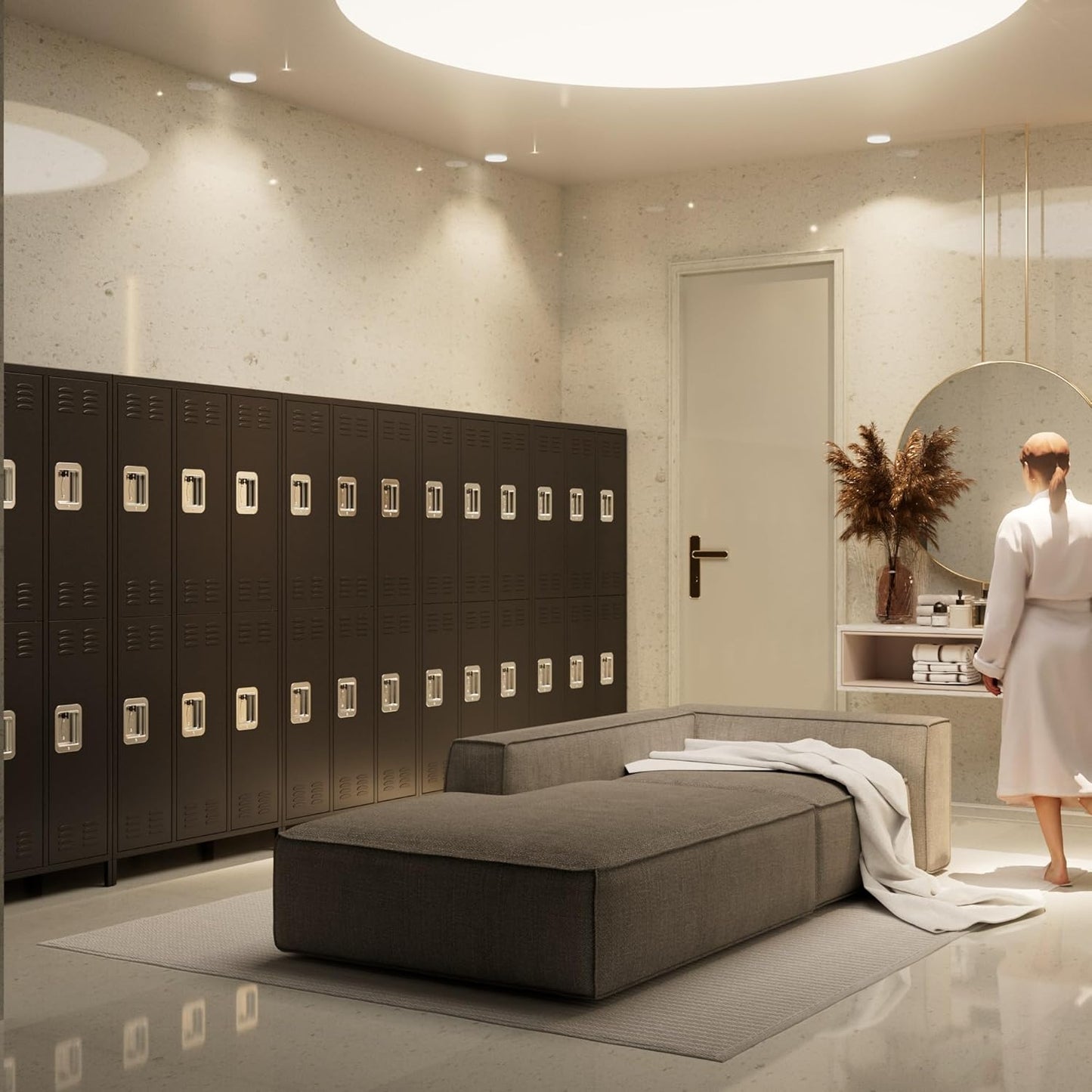 METAN Metal Locker for School Office Gym Bedroom,6 Doors Steel Storage Locker Cabinet for Employees,Industrial Storage Locker with 1 Shelves,Assembly Required (6 Door-Black)