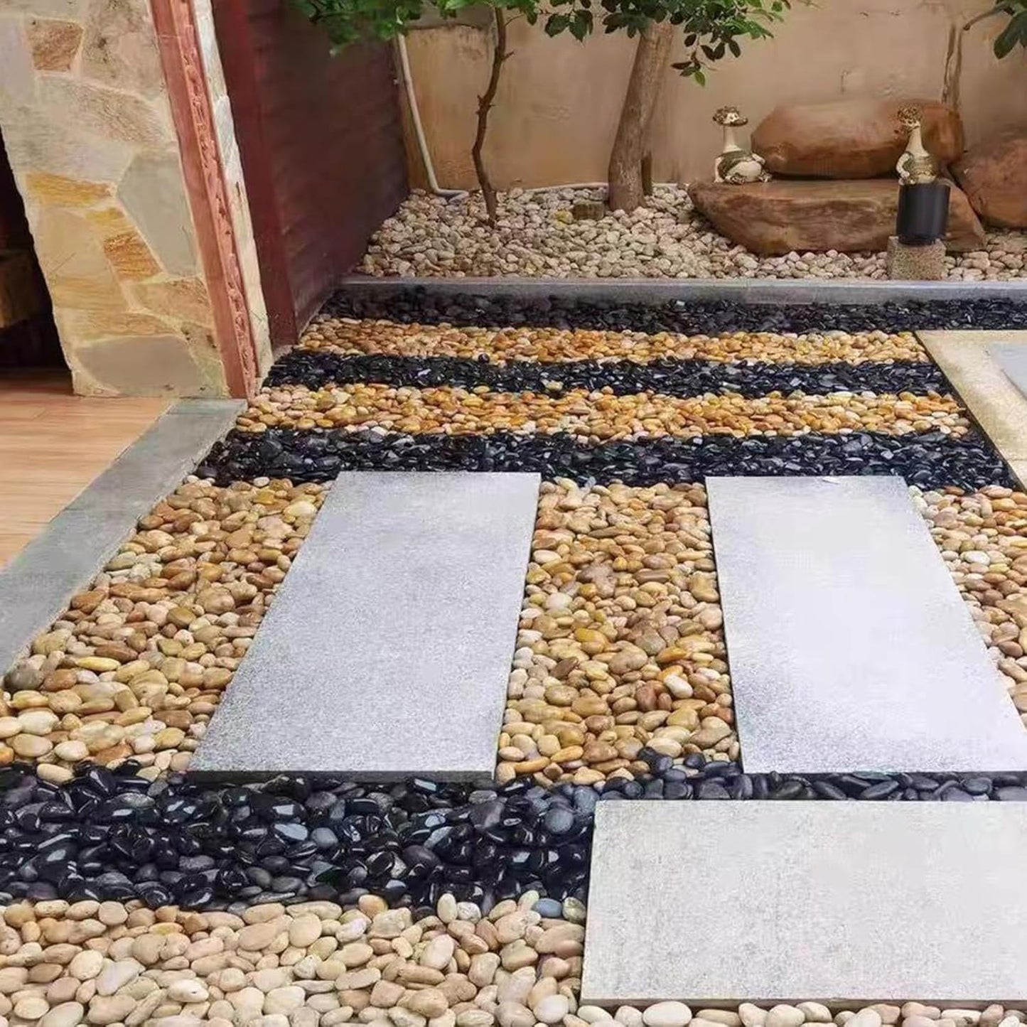 20 lbs Yellow River Rocks for Landscaping, 1-2 Inch Polished Pebbles for Indoor Plants, Decorative Rocks Stones for Plants, Vases, Aquariums, Fountains, Pathways, Backyard and Garden