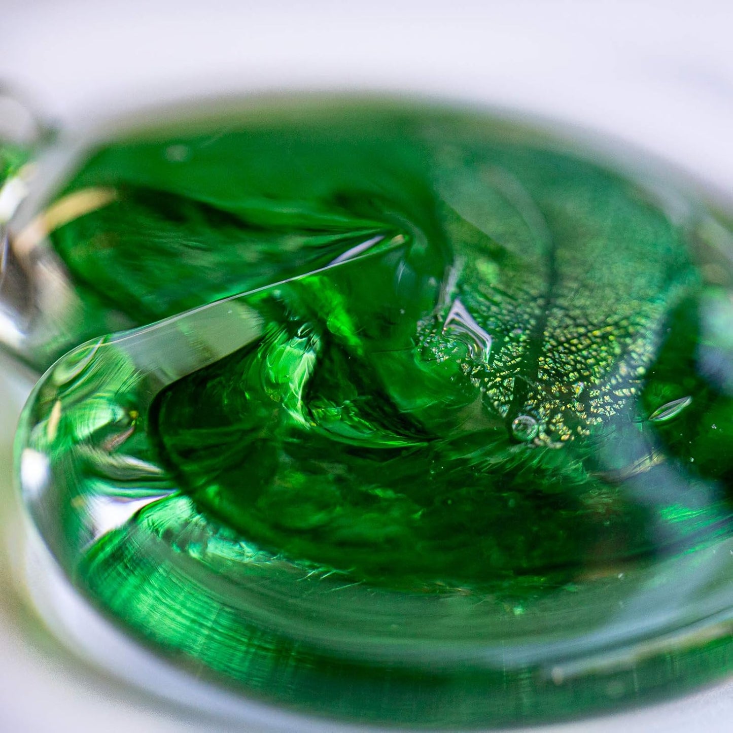 Luke Adams Glass Hanging Hearts – Hand Blown Glass Heart Ornament for Windows or Gifts – Colorful Blown Glass Hearts Decor (May - Emerald)