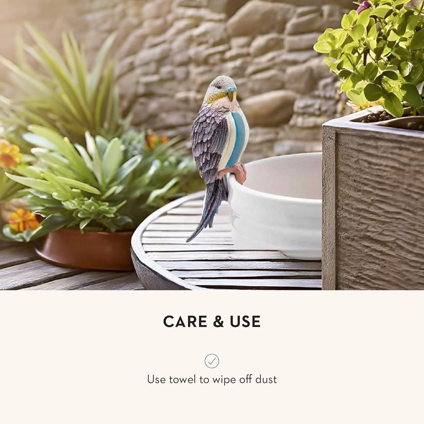 MACKENZIE-CHILDS Pot Climber, Decorative Flowerpot Hanger, Indoor and Outdoor Planter Hanging Decor, Blue Parakeet