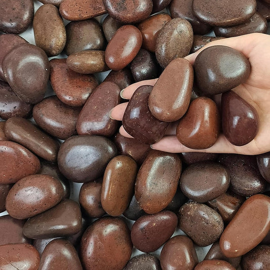 40 lbs Red River Rocks for Landscaping, 1-2 Inch Polished Pebbles for Indoor Plants, Decorative Rocks Stones for Vases, Aquariums, Fountains, Pathways, Backyard and Garden