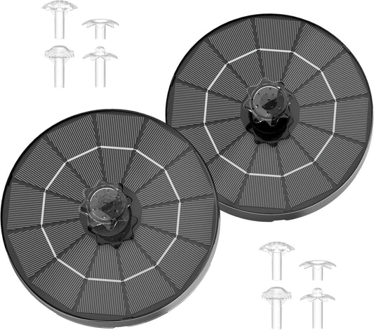 AISITIN 3.5W Solar Water Fountain with Storage & Integrated Bracket, Floating Solar Fountain Pump with Nozzles for Bird Bath, Garden, Pond, Pool, Aquarium and Outdoor (2PCS)