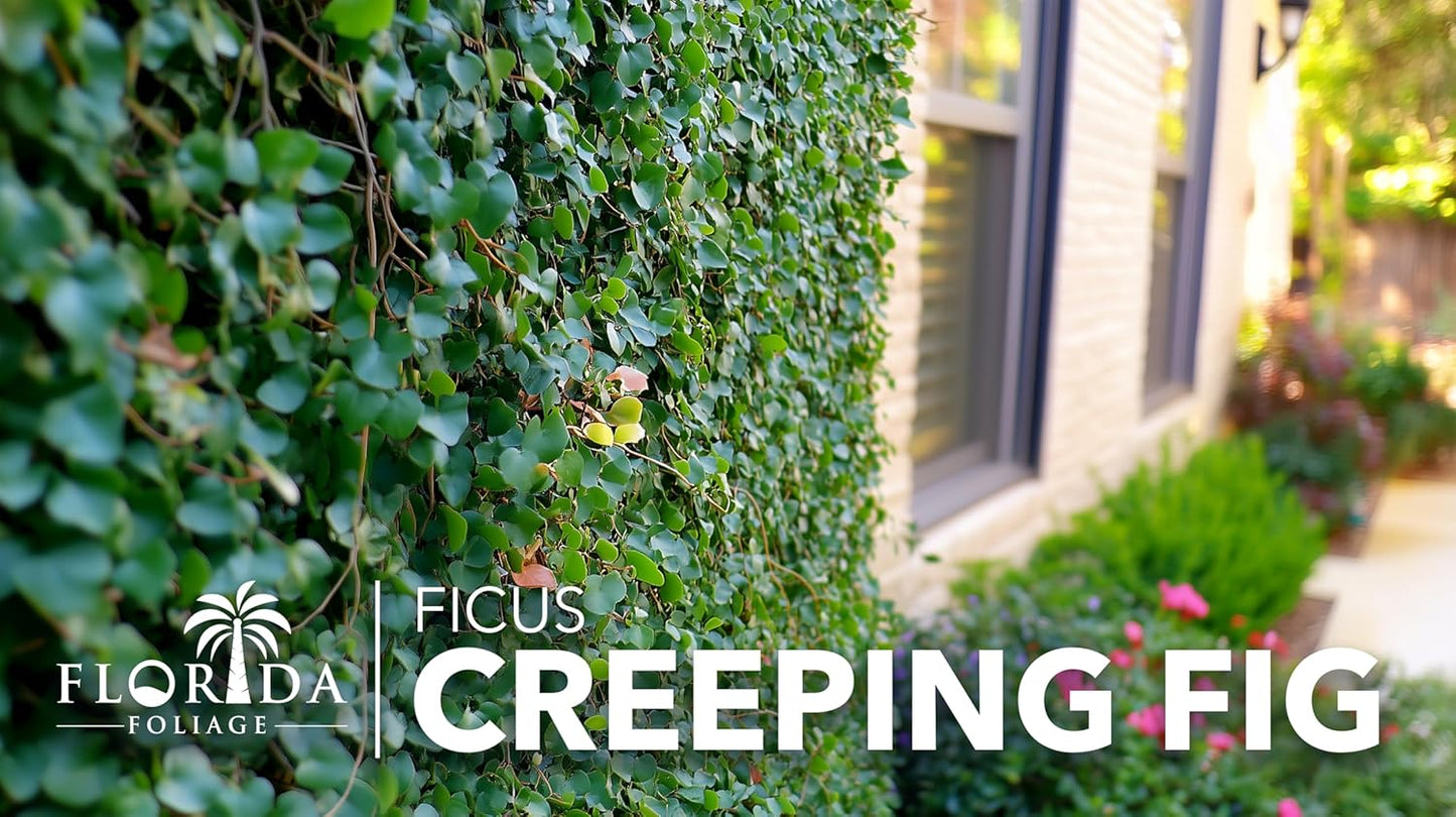 Creeping Fig Vine | 50 Live Plants | Ficus Pumila | Fast-Growing Ground Cover | Evergreen Climbing Vine for Walls & Trellises
