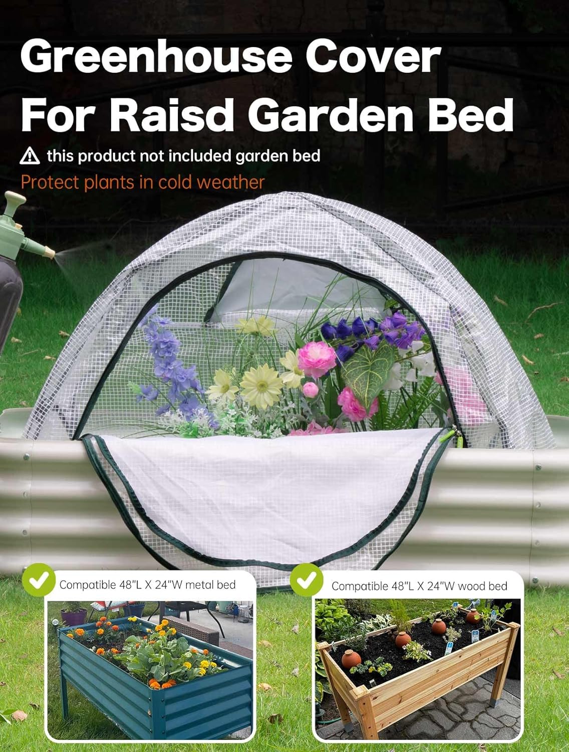 Pop up Greenhouse Tent Cover Plant House,Gardening Flower Sunshine Room with Mesh Windows,Backyard PE Cover for Cold Frost Protector with Stakes and Rope Guys (Mini Size 45″x22″)