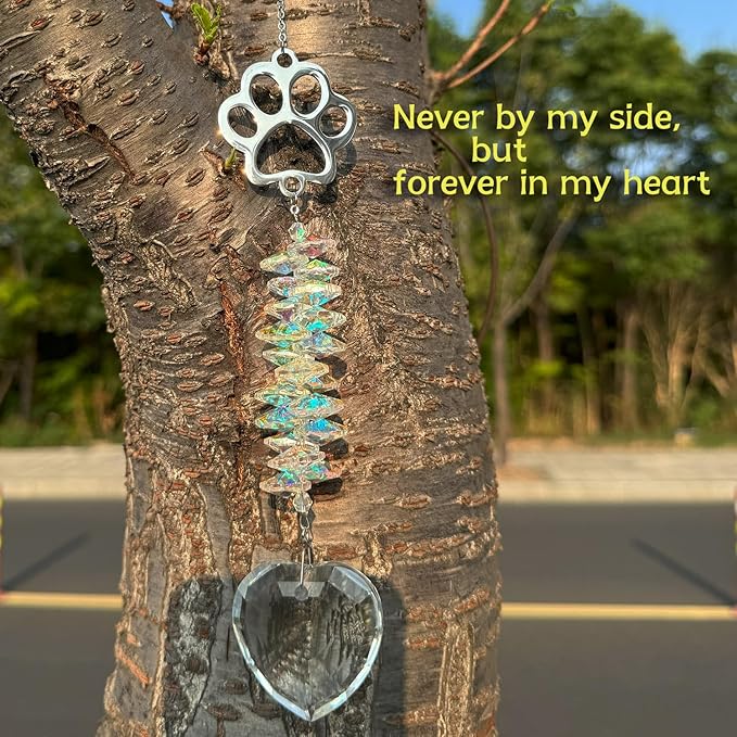 Dog Memorial Suncatcher Colorful Sunlight, Dog Memorial Gifts, Rainbow Impressions for Pet Loss, Pet Sympathy, Thoughtful Dogs and Cats Remembrance, Bereavement Gifts
