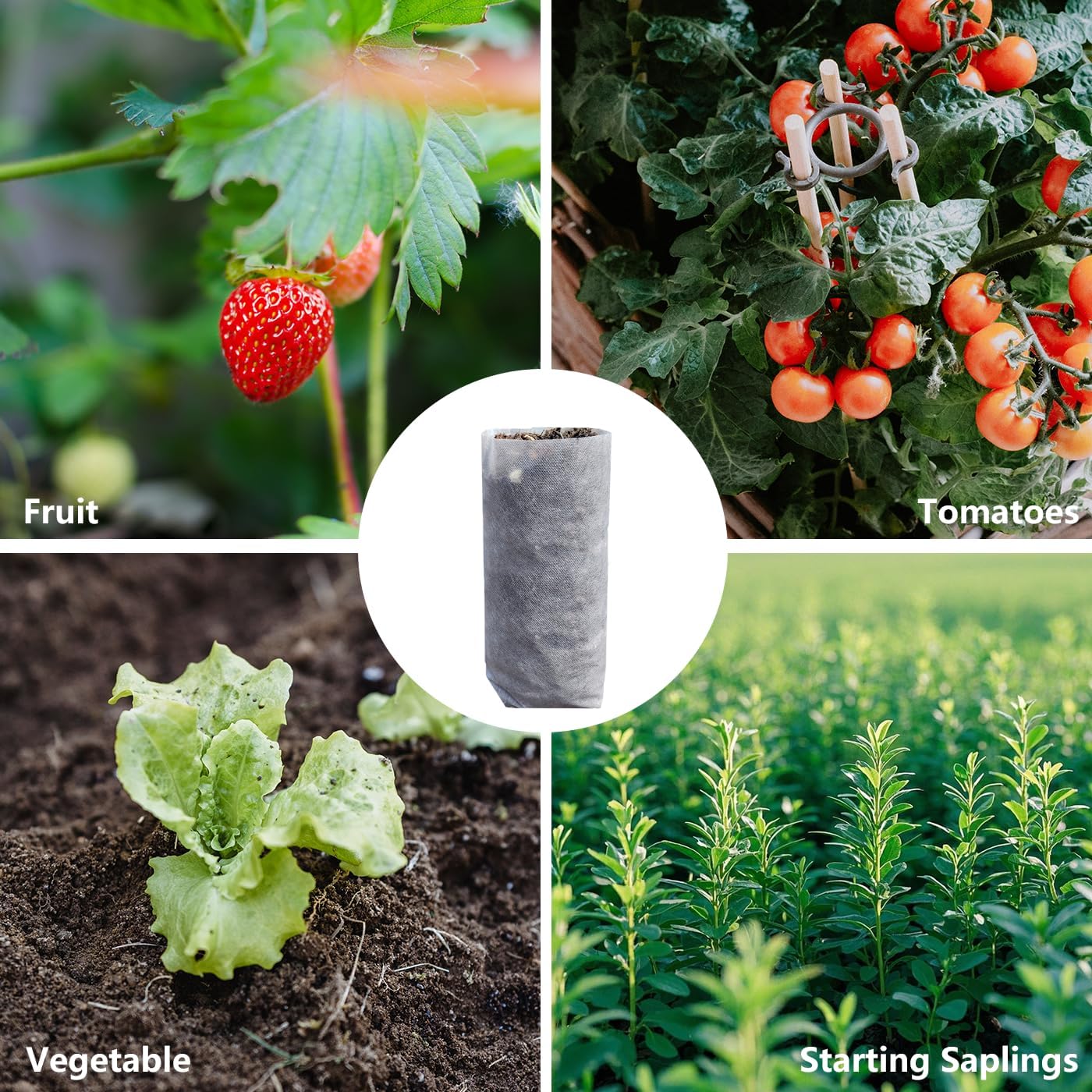 Belit 50 Pcs 13.5" H Deep Nursery Grow Bags, Non-Woven Plants Pots Container for Starting Deep Rooted Plants Vegetable, Flower, Seedling Tree (7.5"x13.5")