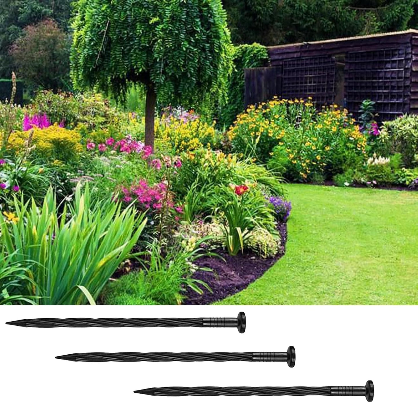 60 Pcs Landscape Edging Spkies,8 Inche Garden Stakes for Landscape Edging,Pever Edging,Terrace Board