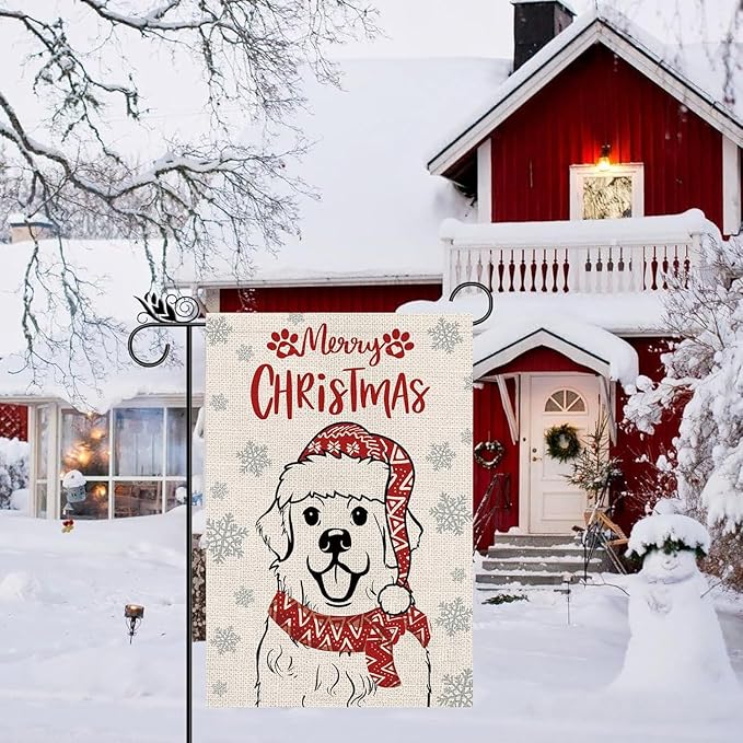 Seasonal Garden Flags Great Pyrenees Double Sided Flags Set of 11 Holiday Farmhouse Indoor Outdoor Yard Lawn Christmas Gifts Decorations 12.5x18 Inch