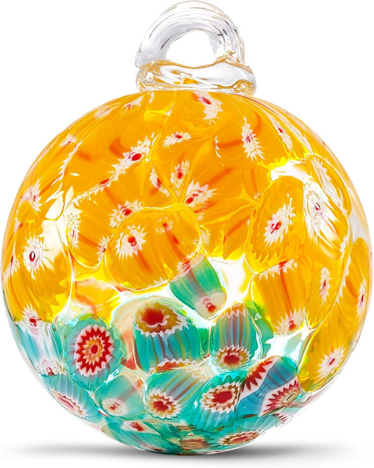 EUSTUMA Hand Blown Glass Witch Ball,Glass Ball Ornament Hanging Garden Gazing Ball Indoor Outdoor Home Décor. (6)