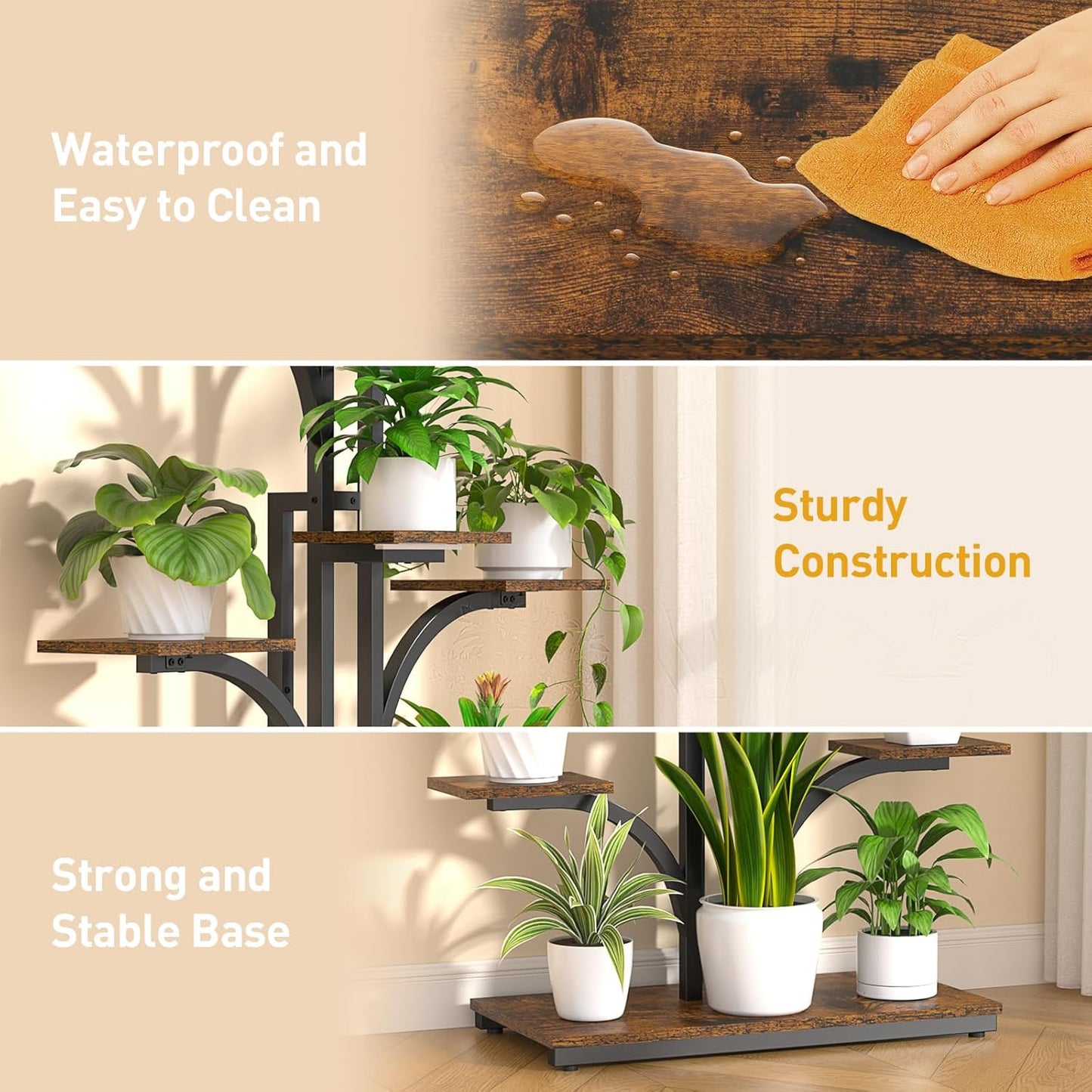 XCSOURCE Plant Stand Indoor with Grow Light, 9-Tiered Plant Shelf Display Rack Holder, Flower Stand for Multiple Plants, Living Room, Garden, Patio