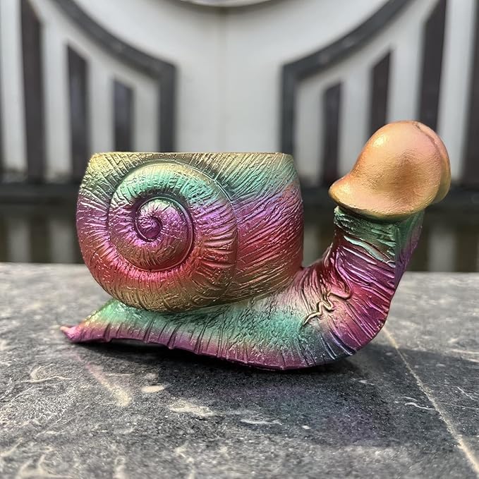 Snail Planter Turtle Planter, Vintage Retro Flower Plant pots for Indoor & Outdoor Plants, Unique Flower Pot for Succulent Plants Live, Snail Decor for Fun Planting Experience (Snail)