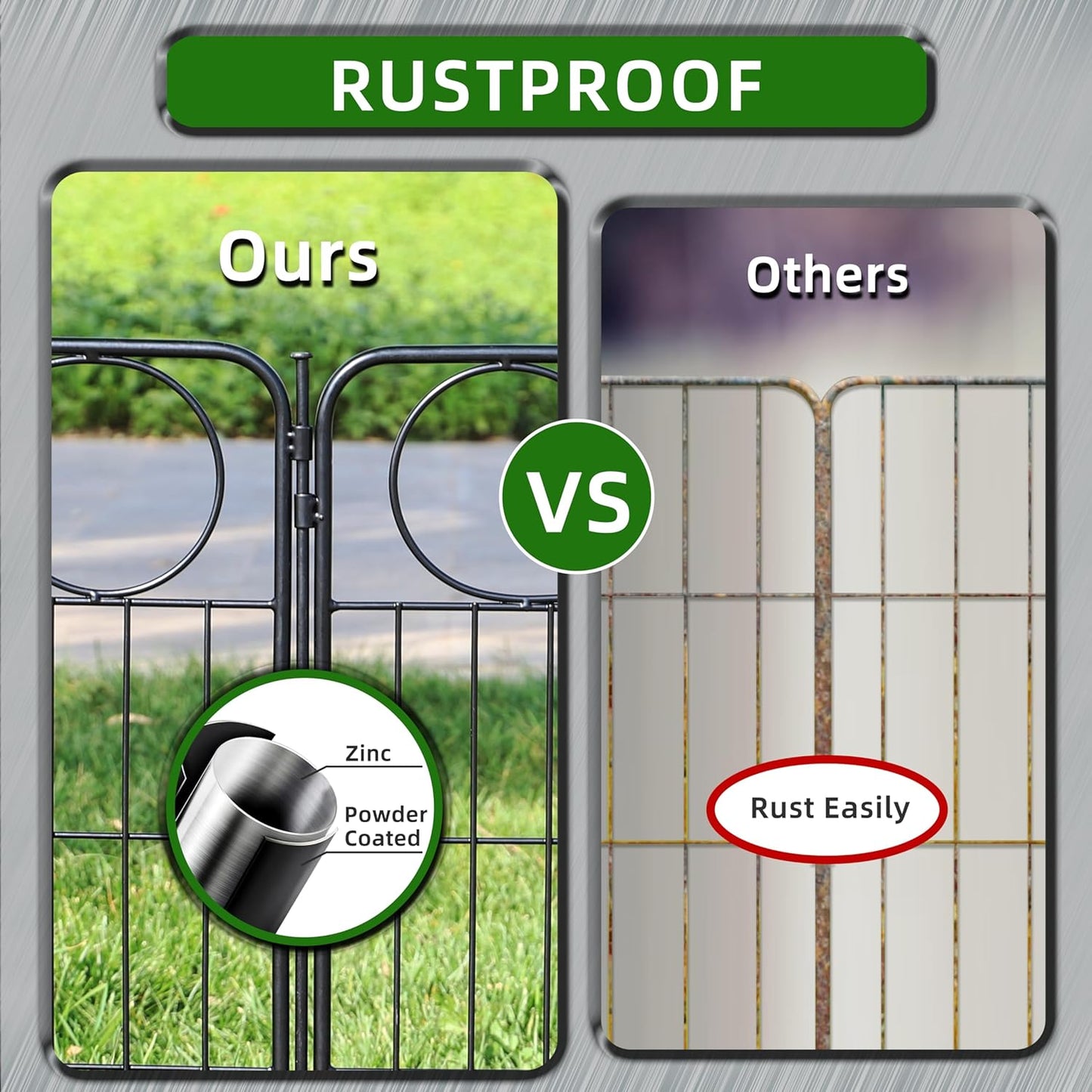 Decorative Black Garden Fencing 24in(H) X16ft(L) 8 Panels Metal Wire Edging Patio Landscape Flower Border Garden Fence for Dogs Animal Barrier for Outdoor