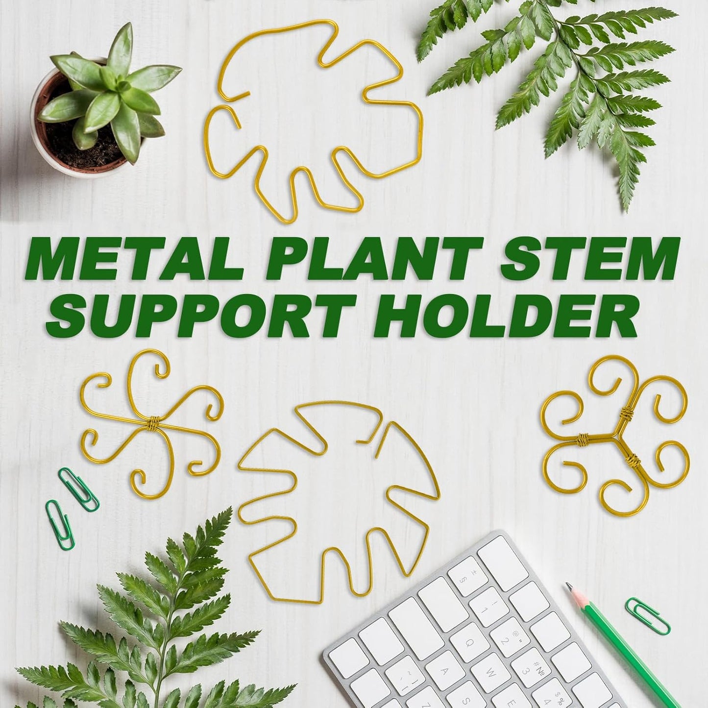 4 Pcs Metal Plant Stem Support Holder Monstera Plant Support Monstera Stabilizer for Outdoor & Indoor Growing Climbing Plants Stabilization and Support