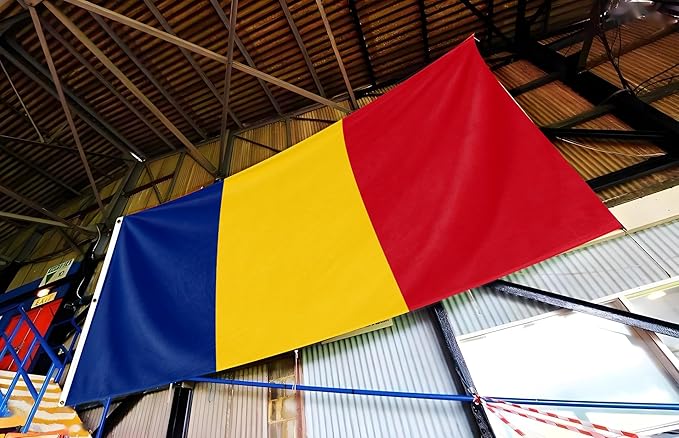 Romania Extra Large Flag 12x18FT Giant Romanian National Polyester Banner With 5 Grommets Fade Resistant Vivid Color For Patriotic Festival Events Party Decoration (Romania, 12x18FT)