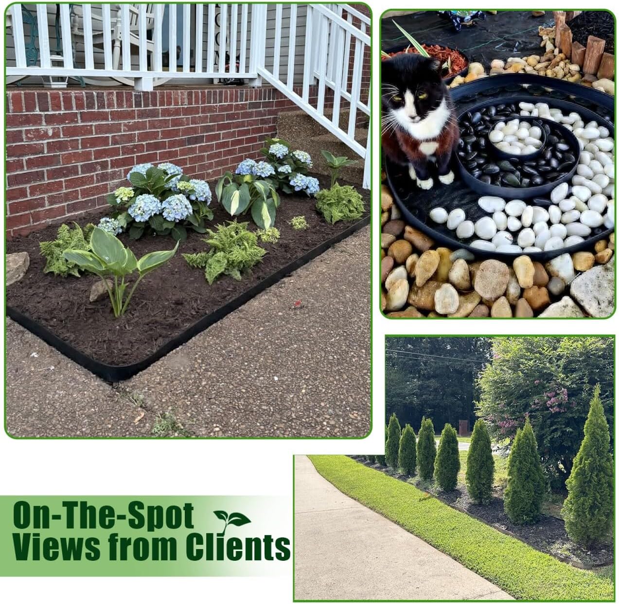 No Dig Durable Garden Landscape Edging Kit, 2" Tall Black Plastic Lawn Border for Landscaping, Flower Gardens, Lawn (100FT+ 120pcs Anchoring Spikes, Black)