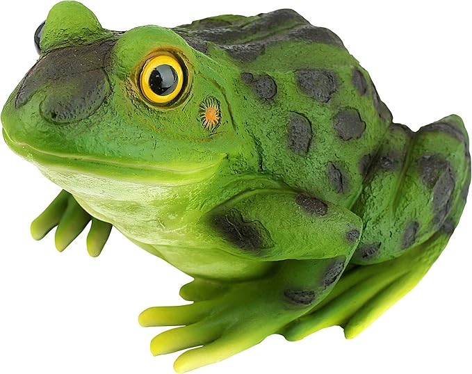 Design Toscano QM20510 Ribbit The Frog Garden Toad Statue, 9", Full Color