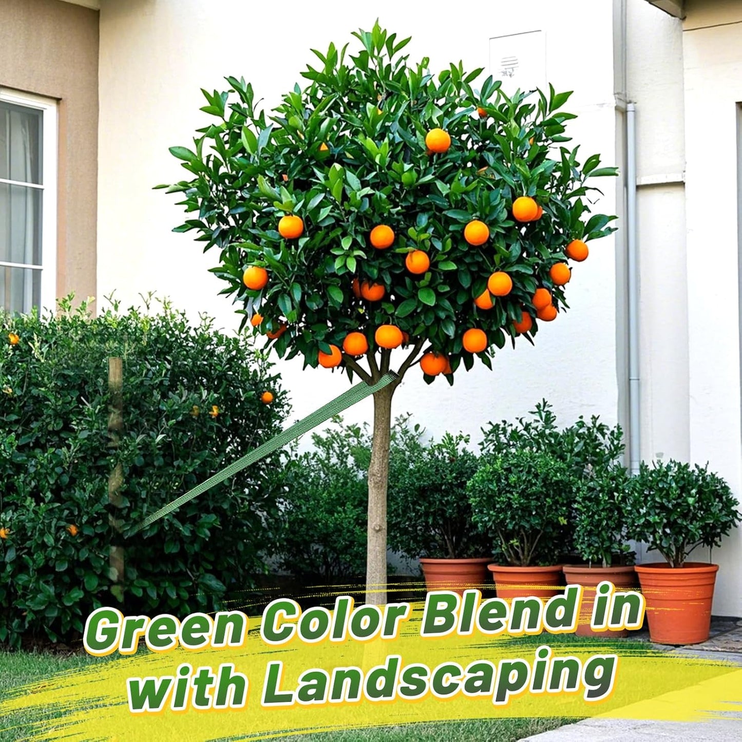 Biubee 2,425 Lbs Strength Tree Straps - 108FT Tree Tie Support Straps for Staking, Green Blend in with Landscaping for Guying Young Trees Straight and Storm Protection, for Outdoor Plants, 1" Wide