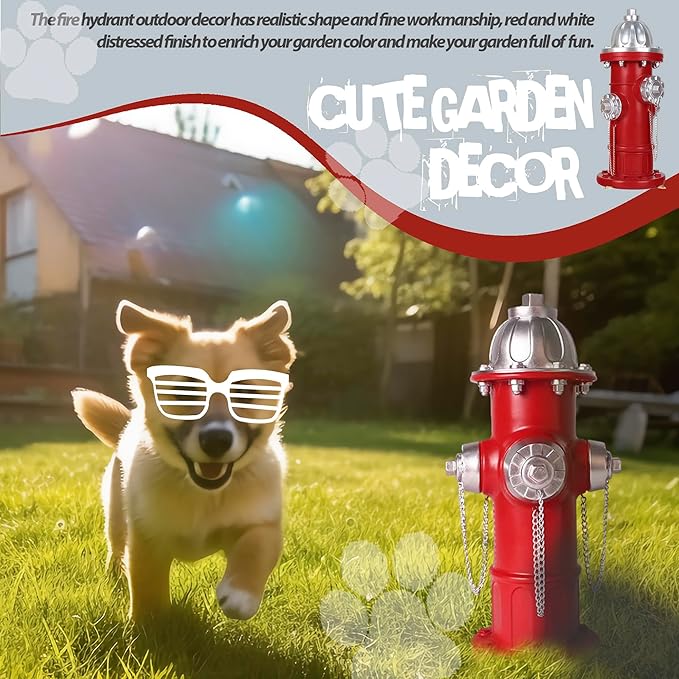 Dog Fire Hydrant Pee Post, Puppy Pee Post Training Statue, Indoor Outdoor Fire Hydrant Decor Figurines for Yard Art Garden Lawn, Gift for Fireman (14.5 inch)