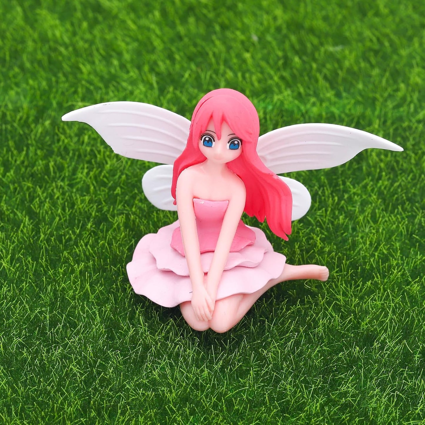 ONEST 4 Pieces Miniature Fairy Garden Accessories Small Fairy Figurines Hand Painted Fairies Figures Girl Fly Wing Figurines for Car Decor Fairies Garden Flower Pot Birthday Cake Topper