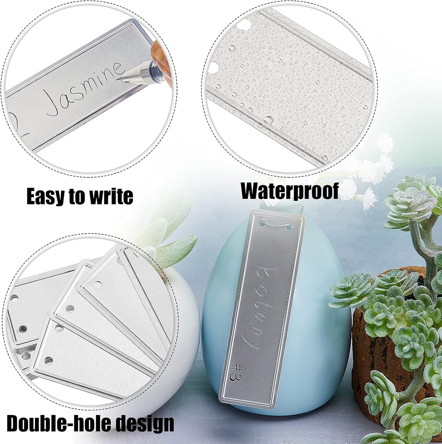 Ripeng 200 Pcs Aluminum Metal Plant Labels Writable Seedling Tree Tags with 6 Inch Wires Waterproof Double Sided Write for Plant Garden Marker Outdoor Identification and Greenhouse(200 Pieces)