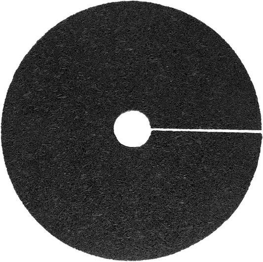 Rubberific 36" Recycled Rubber Mulch Tree Ring Easy Install Looks Like Real Mulch (4, Black)
