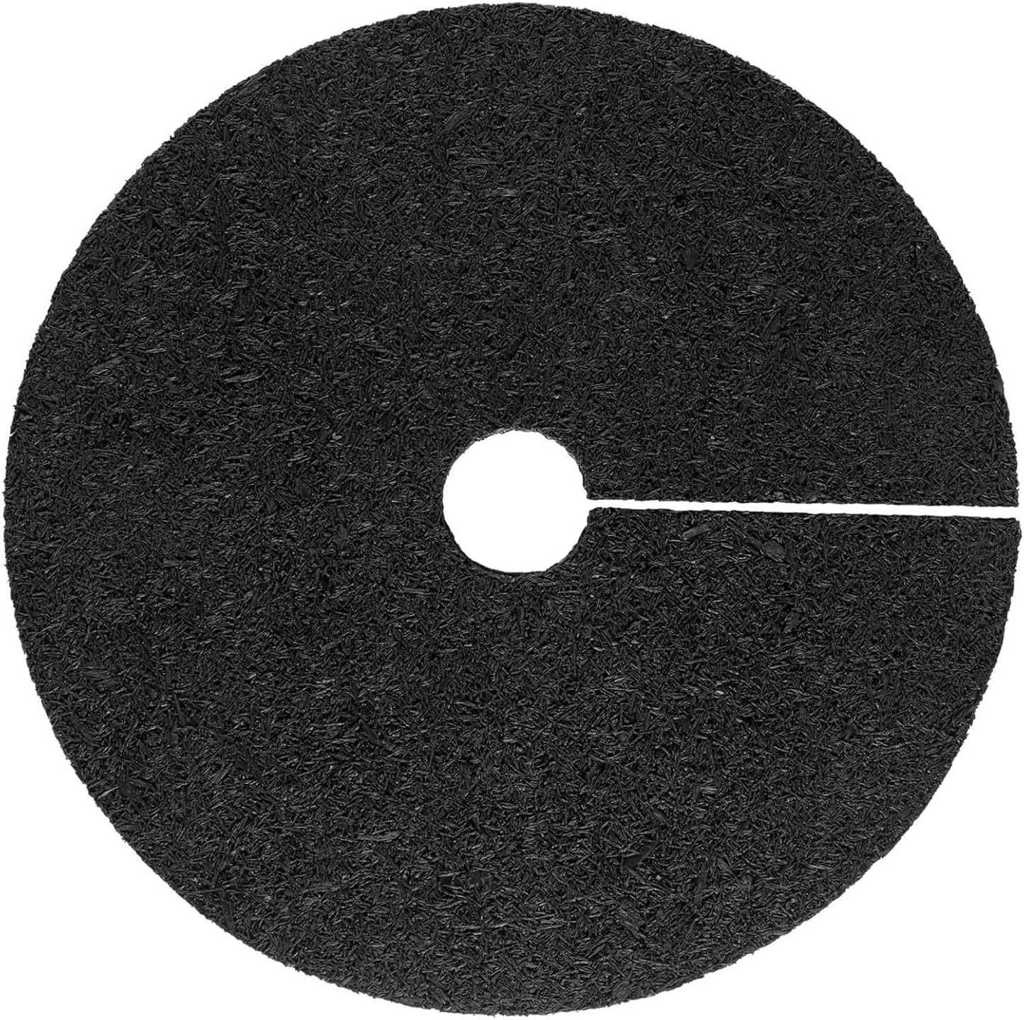 Rubberific 36" Recycled Rubber Mulch Tree Ring Easy Install Looks Like Real Mulch 1 Pack - Black