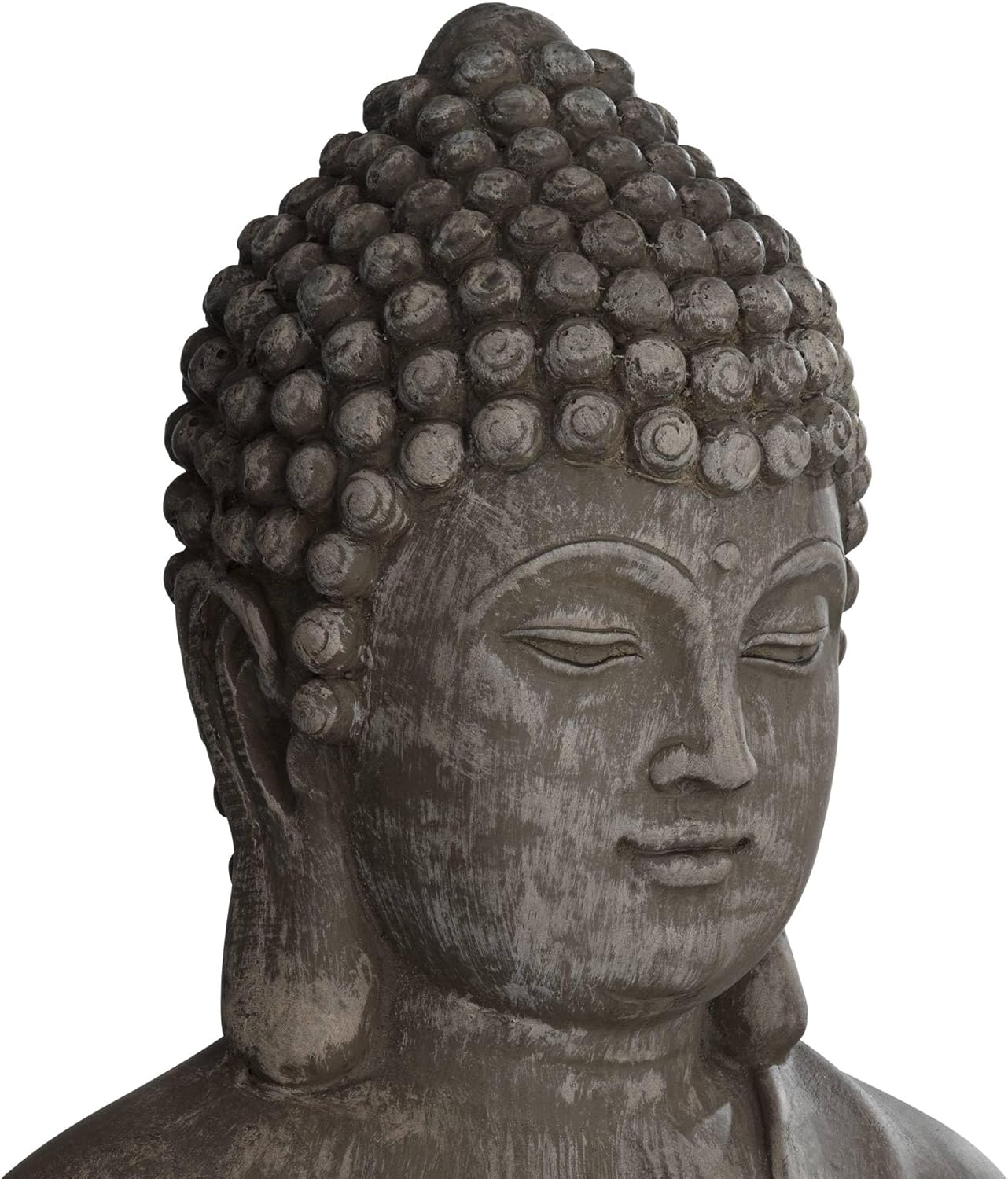 John Timberland Sitting Buddha Statue Sculpture Zen Asian Japanese Garden Decor Outdoor Front Porch Patio Yard Outside Home Balcony House Exterior Weathered Light Sandstone Finish 29 1/2" Tall