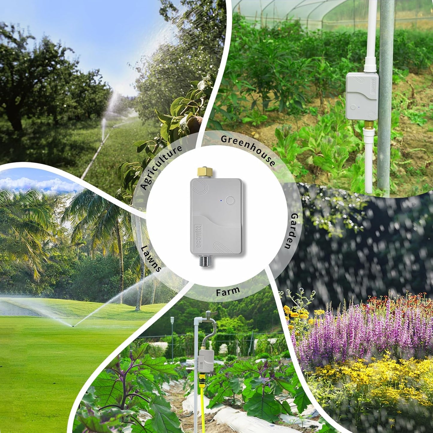 ECOWITT Intelligent Watering Timer Kit, with WFC01 Sprinkler Timer(NPT Thread) and GW2000 Wi-Fi Hub, APP Remote Control, IoT Linkage, Automatic Irrigation, Support Ecowitt Cloud Server, 915 MHz