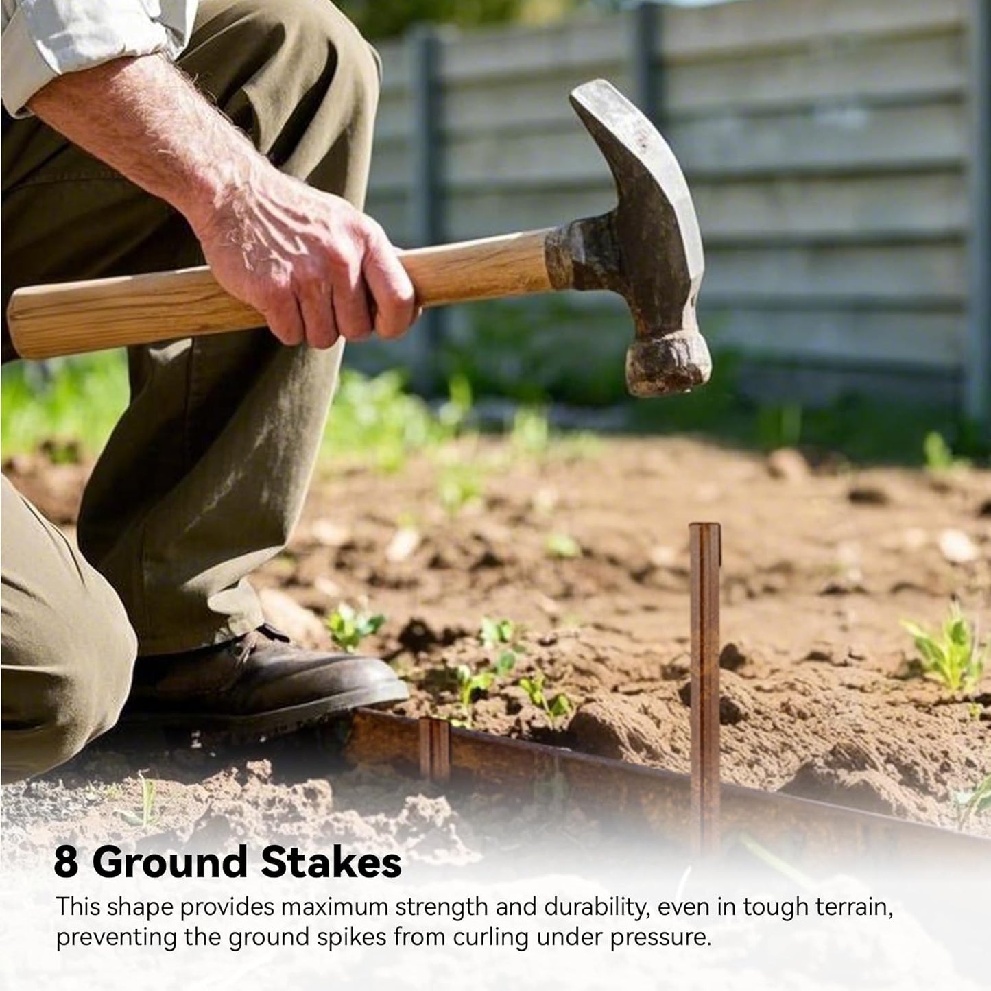 Worth Galvanized Steel Landscape Edging 10" x25' Metal Garden Edging Roll Flexible Bender Border with 8Pcs Stakes for Lawn, Flower Bed Edges, Rust-Like Color