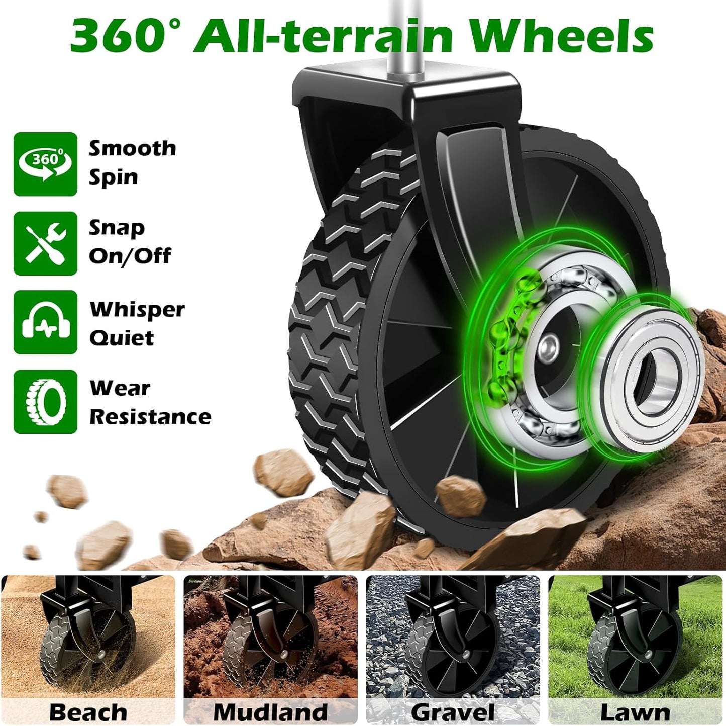 Collapsible Wagons Carts Foldable Wagon, Foldable Wagon Cart with Wheels, Folding Wagons for Beach Camp Sports Garden, 2 Cup Holders/Lightweight Portable/Black/360 LBS