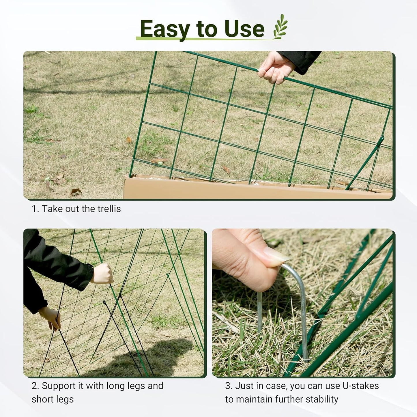 Cucumber Trellis for Raised Bed, 48" L x 32" W Garden Trellis for Climbing Plants Outdoor with Support Structures, A Frame Trellis for Climbing Vegetables Peas, Vine, Bean - 2 Pack