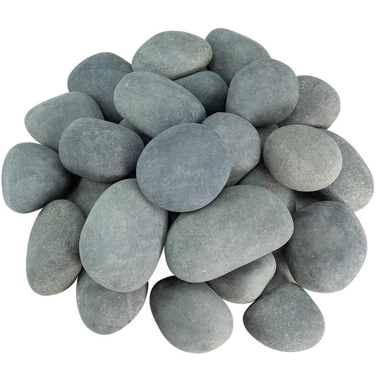 Large River Rocks for Landscaping, 40lbs Aquarium Rocks, 3-4 Inch Black Pebbles for Indoor Plants, Natural Stones for Garden Paving Plant Rocks Crafting Walkways