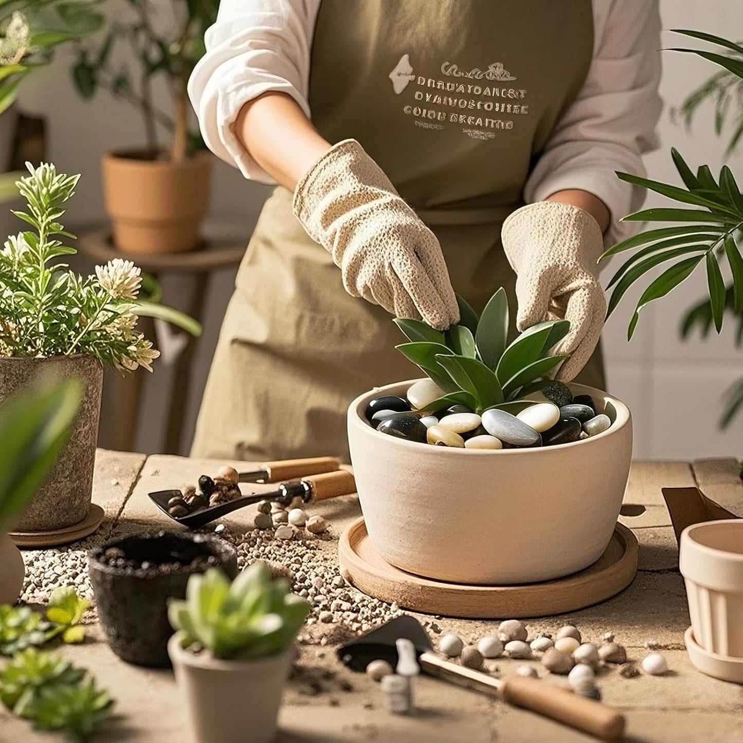 Pebbles for Indoor Plants, 2lbs Colorful Pebbles 0.5-1.2 Inch Decorative River Rocks for Planters, High Polished Stones for Vase Filler Fish Tank Landscaping Garden