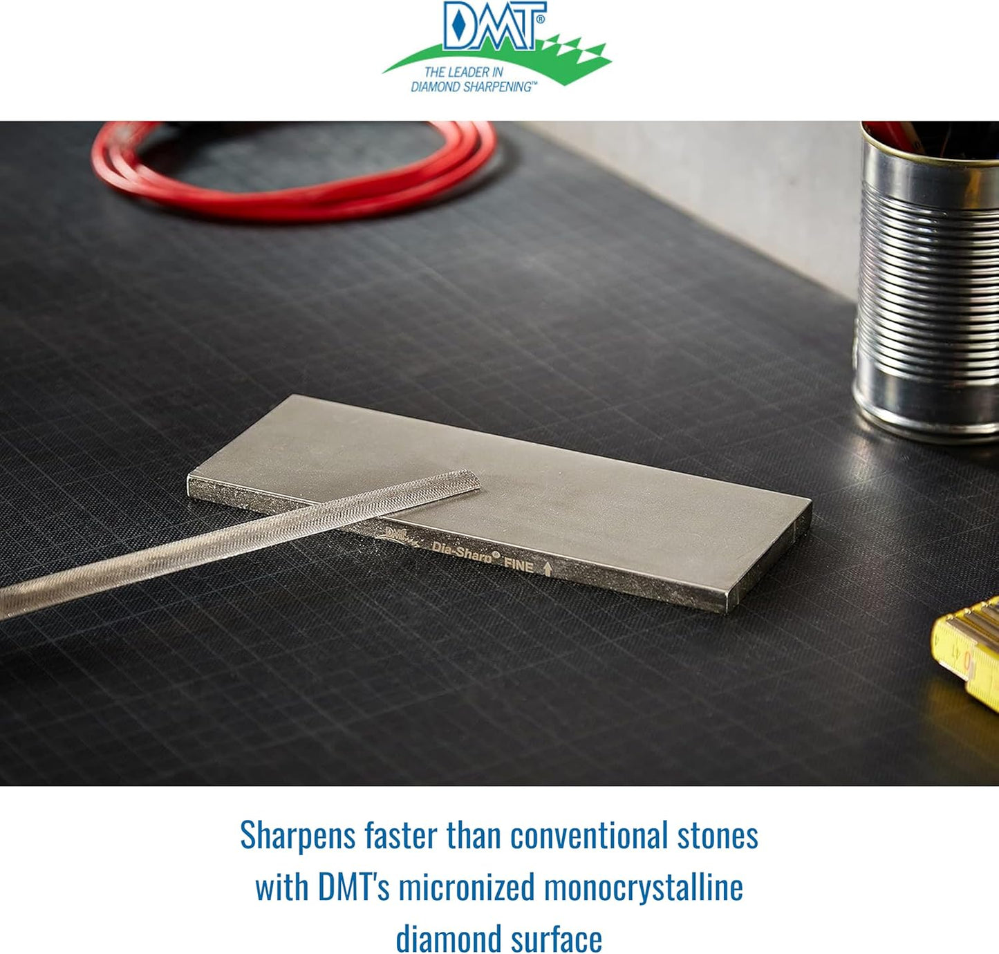 DMT D8F Dia-Sharp Diamond Knife Sharpener, Fine Diamond Sharpening Stone, 8-Inch