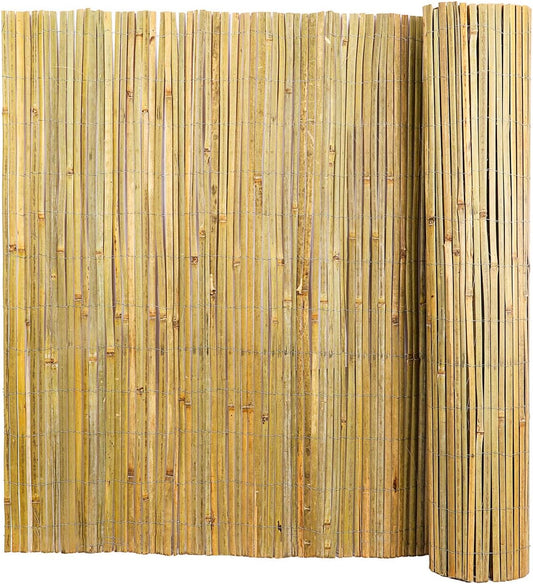 Natural Bamboo Slat Screening,6.5FT x 13FT Bamboo Fence Panel for Garden Privacy Fence Screen for Indoor or Outdoor(2mx4m Approx)