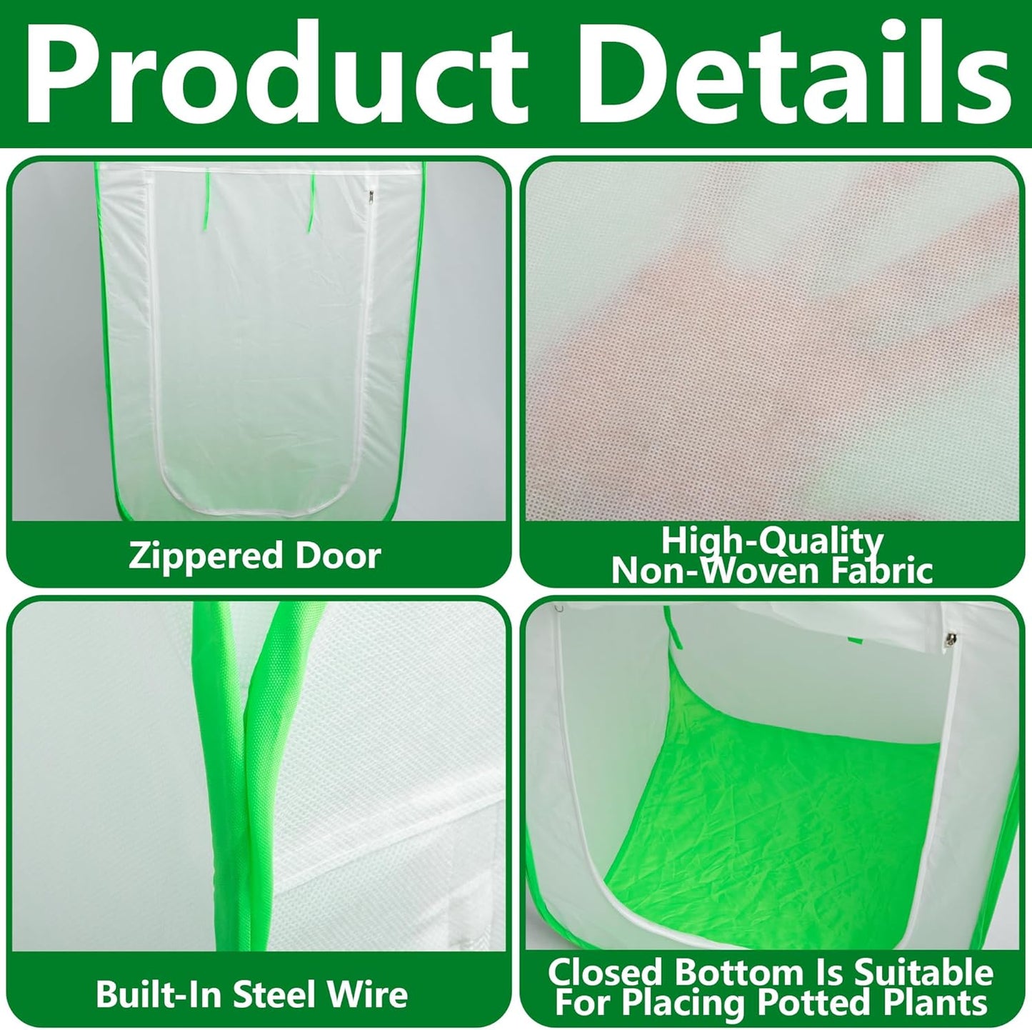 24 x 24 x 36 Inch Pop Up Winter Frost Plant Cover, Gardening Plants Freeze Protection Tent, Warm Plant Protector Enclosure for Snow Frost Protection Indoor & Outdoor