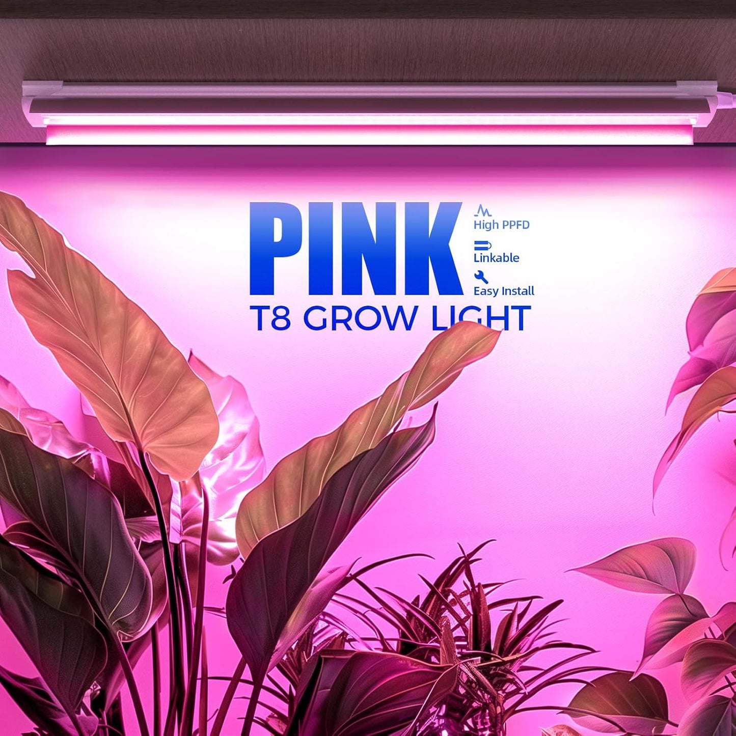 Barrina LED Grow Lights for Indoor Plants, T8 2FT 96W(4 x 24W, 600W Equivalent), Full Spectrum, V-Shape with Reflector Combo, Grow Light Fixture, 4-Pack