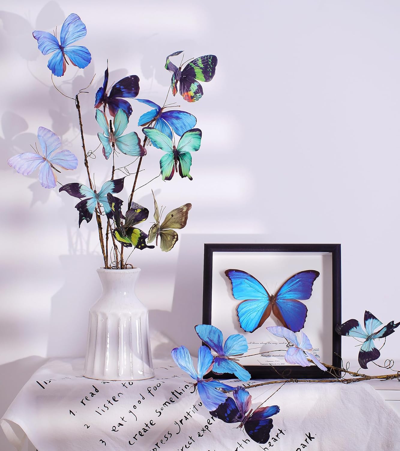 Artificial Butterfly, Silk Butterflys, Butterflies for Crafts for Floral Arrangements, 3D Butterfly Stakes Decor, Patio Plant Pot, Flower Bed Home Decor