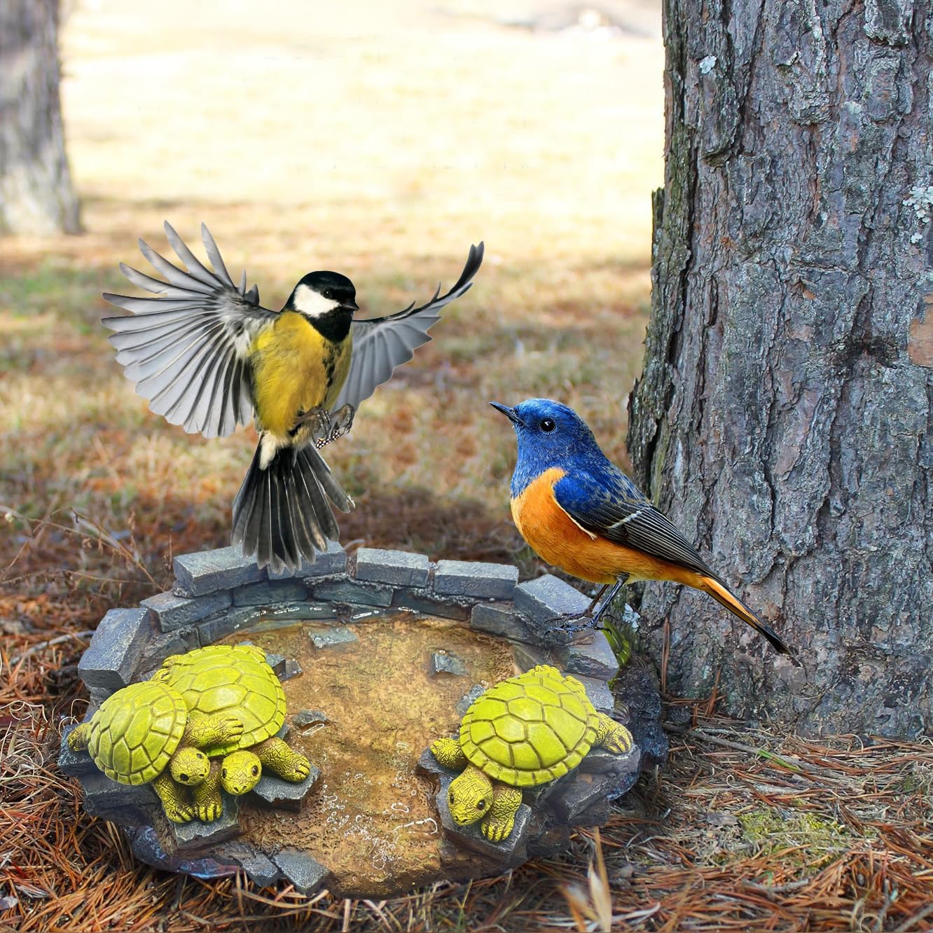 Turtle Splash Block - Decorative Resin Gutter Downspout Diverter, 9” x 6.7”, Durable Water Flow Protector for Yard, Garden & Patio, Functional Outdoor Tortoise Statue for Rainwater Drainage