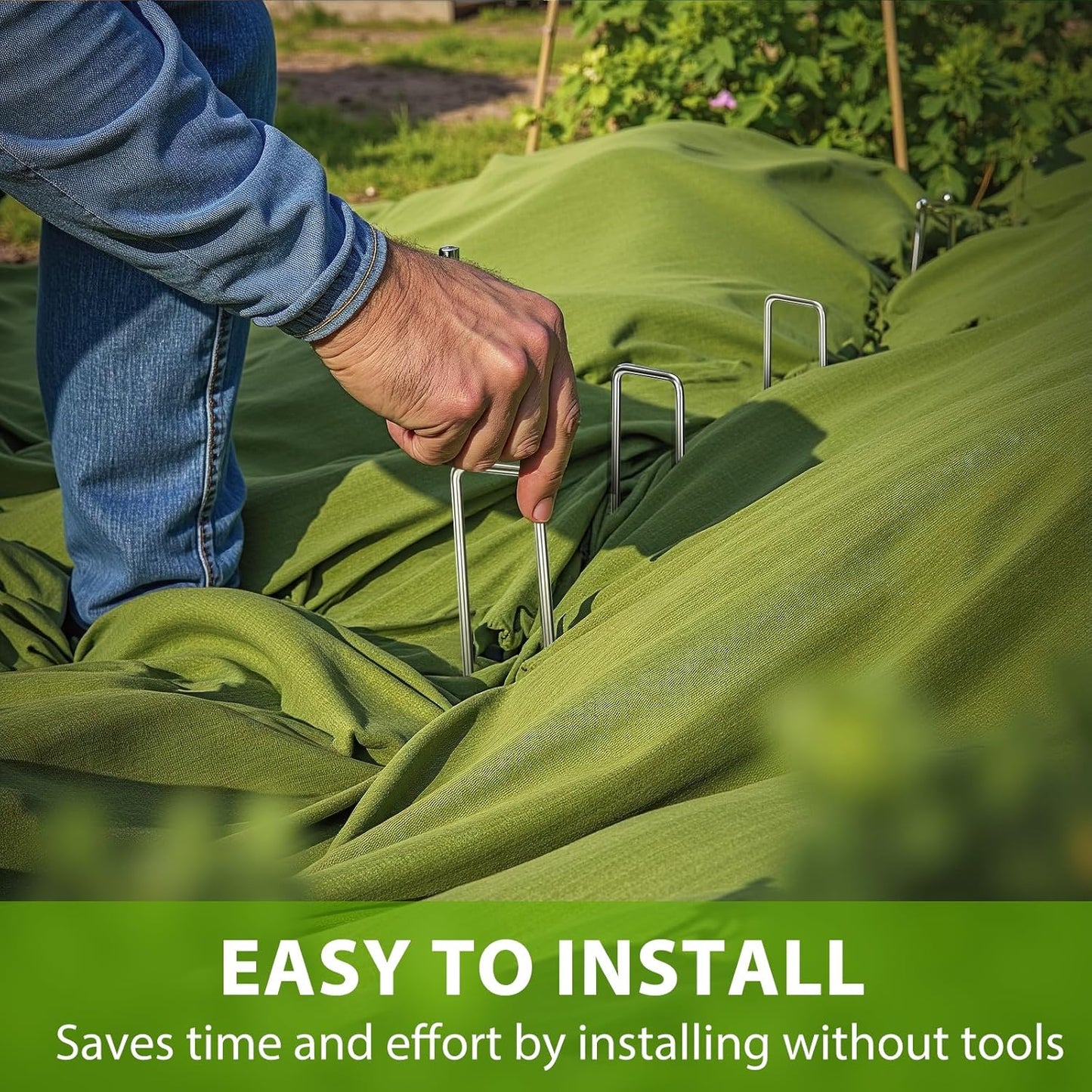 Landscape Staples 12 Inch, 200 Pack 8 Gauge Galvanized Garden Staples U-Shaped Landscape Stakes, Heavy Duty Ground Stakes for Outdoor Decorations, Weed Barrier Fabric, Irigation Tubing, Tent