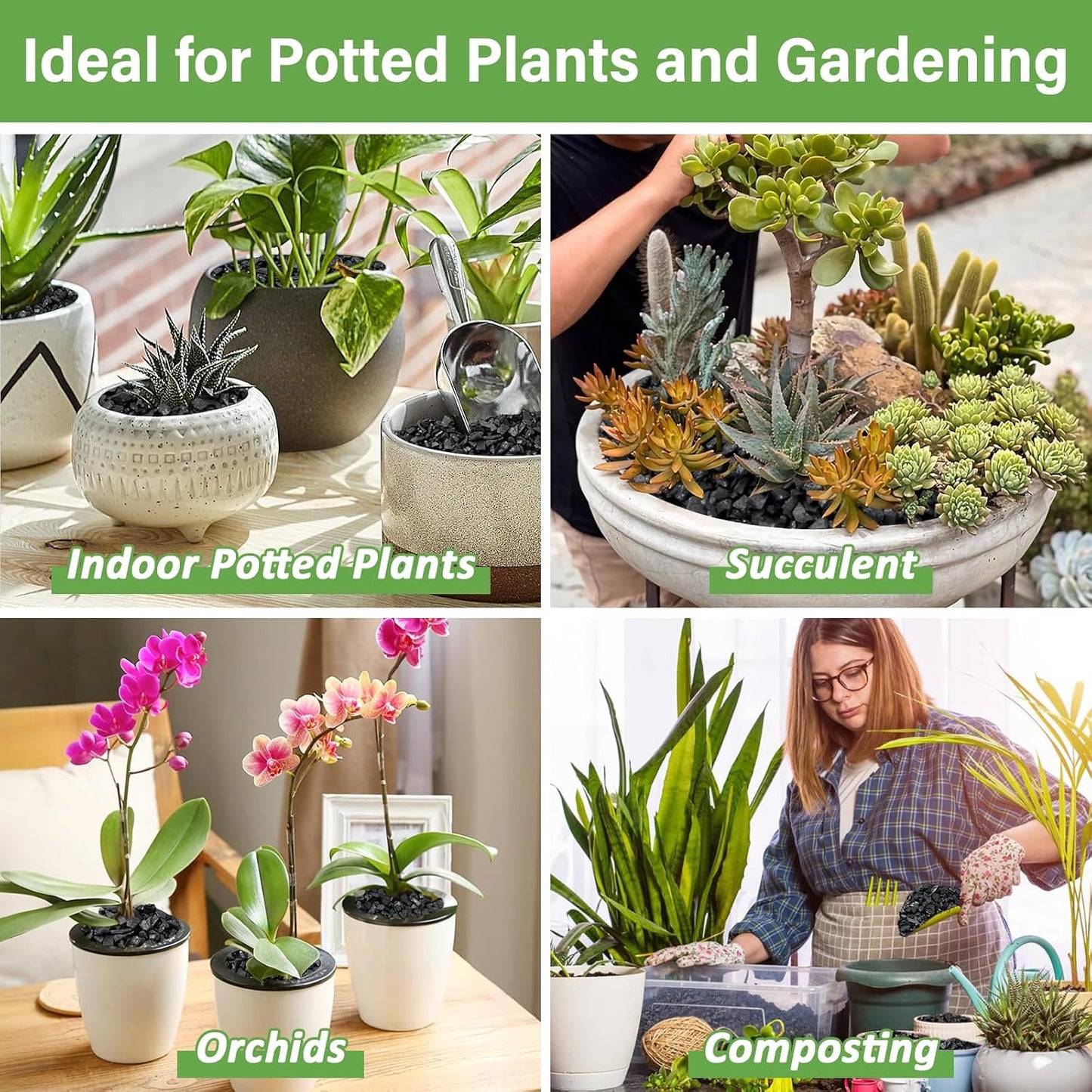 Legigo 2 QT Horticultural Charcoal- Activated Charcoal for Plants, Biochar Soil Amendment for Indoor Plants, Terrariums, Orchids Potting Mix and Gardening