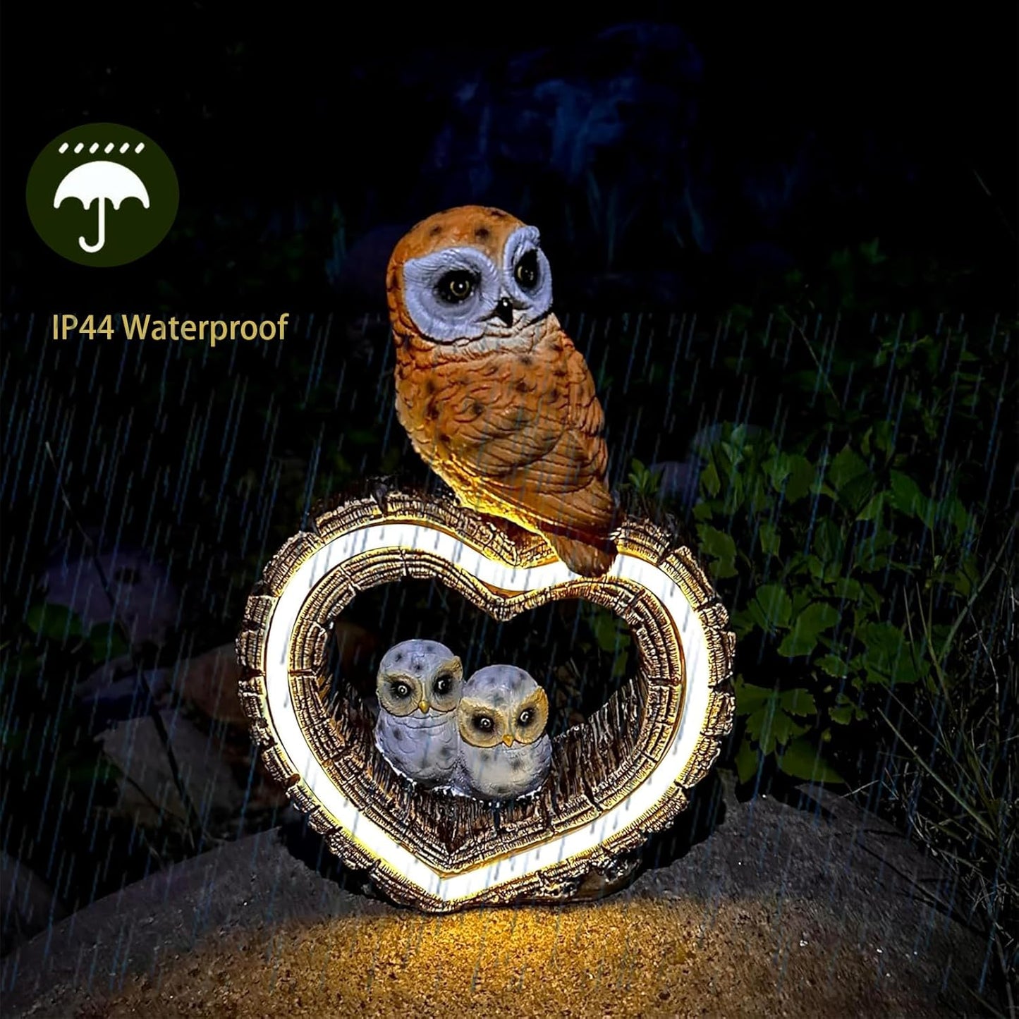 Solar Outdoor Garden Statue, Garden Decor Waterproof Solar Owl Lights for Outside Yards, Art Lawns,Christmas,Home Decor,Birthday Gifts for Women Mom(Love Owl)