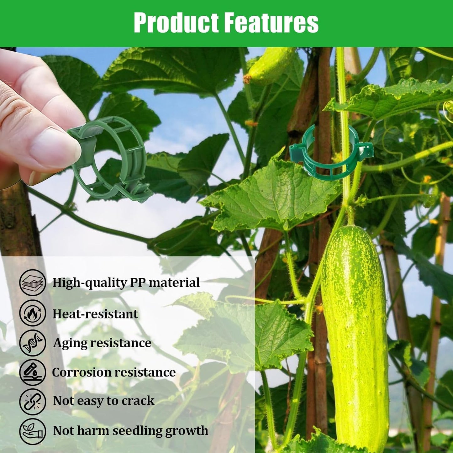 300 PCS Green Plant Fixing Clips,Plant Support Clips, Tomato Clips, Plastic Trellis Clips,Garden Clip for Fixing Stem and Vine