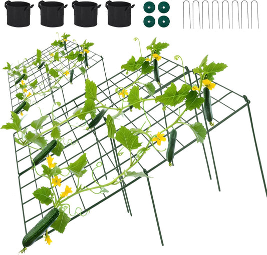 Cucumber Trellis for Raised Bed, 48" L x 32" W Garden Trellis for Climbing Plants Outdoor with Support Structures, A Frame Trellis for Climbing Vegetables Peas, Vine, Bean - 2 Pack