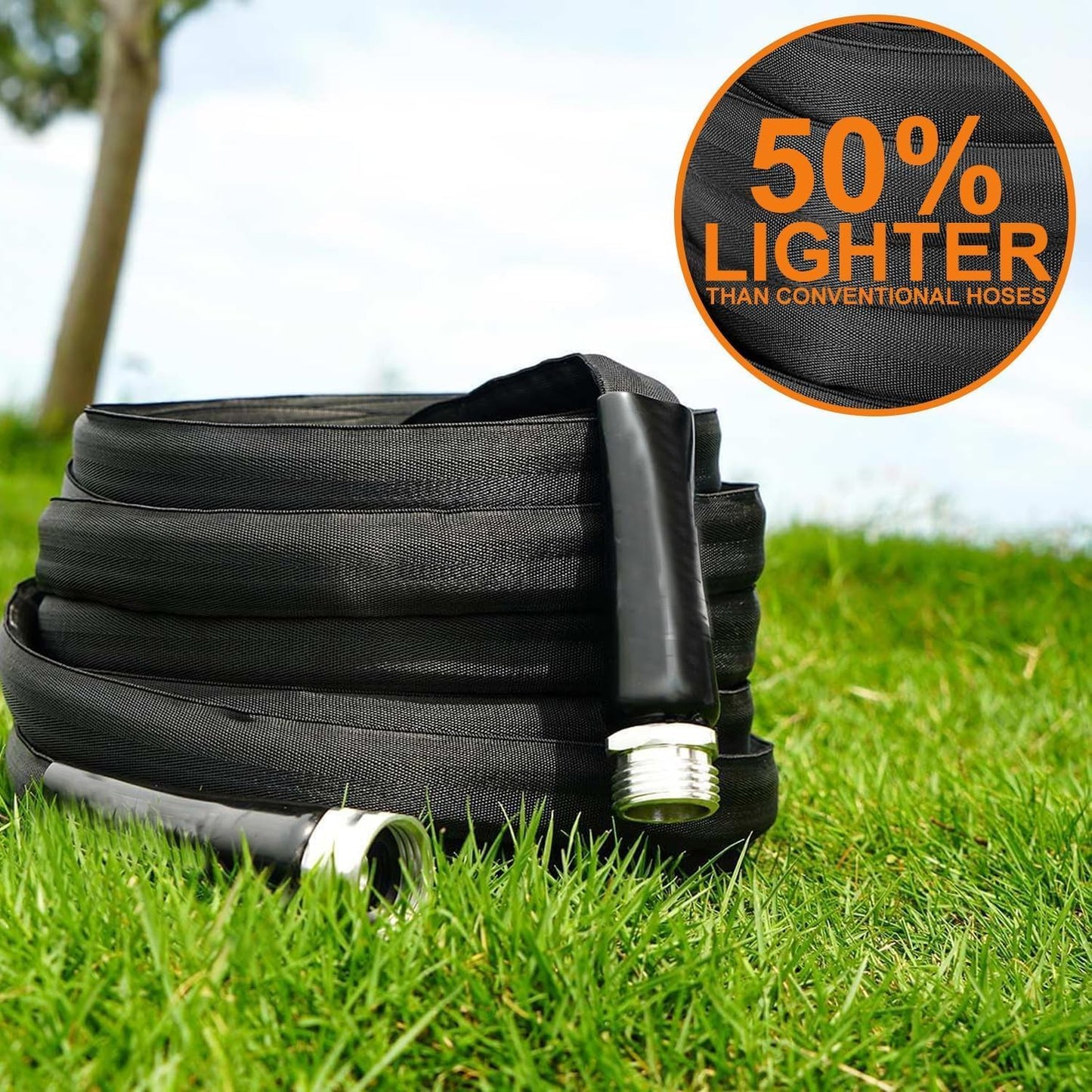 Garden Hose, Lightweight, Ultra Flexible, Durable, Kink-Free Garden Hose, RV, Marine and Camper Hose (100 FT)