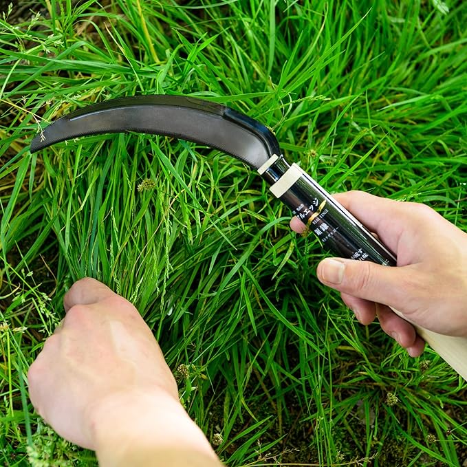Japanese Weeding Steel Grass Sickle Gardening Tools [Made in Japan] Clearing Hand Held Garden Tool Farming Portable Weeder